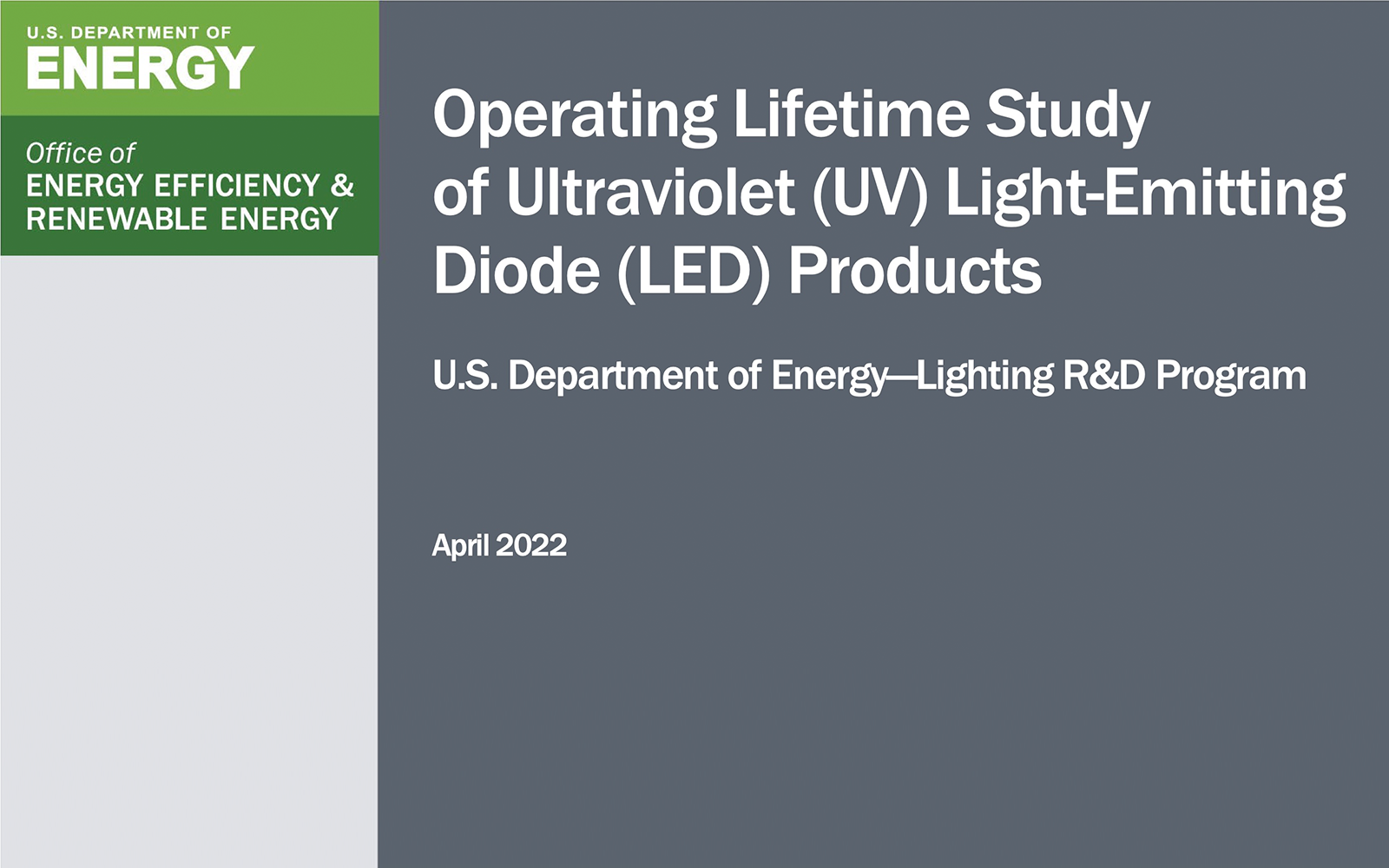 DOE Reports Examine the State of Current Commercial UV LEDs — LED