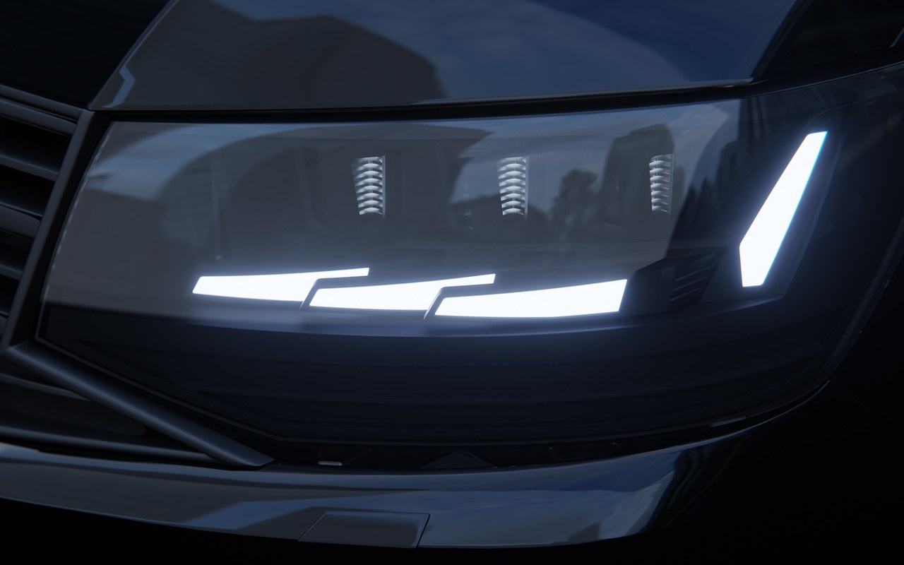 FlatLight is now entering the market for the first time as a daytime running light for front applications. Here you can see an illustration of the FlatLight. (Picture: FORVIA HELLA)