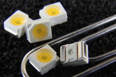 Plessey's MAGIC PLW111010 PLCC-2 SMT white light GaN-on-Silicon LEDs are now also available from Saelig
