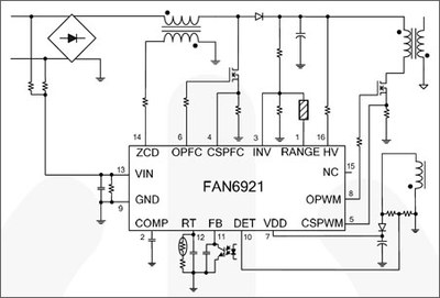 Typical application example with FAN6921.