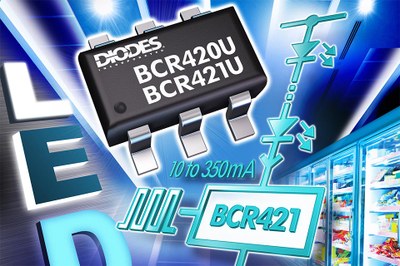 Diodes' new constant-current regulators can be adjusted to currents from 10 mA to 350 mA and offer an imput rating of 40 V