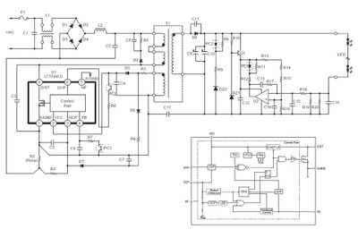 Typical application circuit and functional IC block diagram for Allegro's LC5540LD series