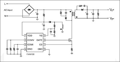 Typical application schematic with FAN100