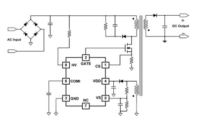 Typical application schematic of the FL7733A, having excellent THD performance and tight output tolerance that makes meeting global LED standards and regulations easy
