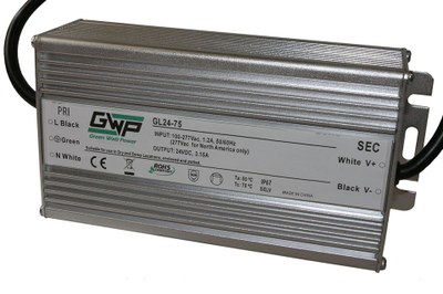 GWP's new constant voltage 75W @24V power supply