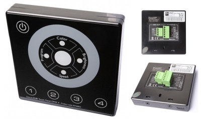 The DecaLED® Touch Panel DMX 4 LED controller offers both DMX512 and PWM outputs.