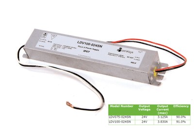 Excelsys ultra-compact LED drivers LDV075-024SN and LDV100-024SN offer high efficiency and long warranty