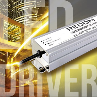 RECOM Lightings new RACD100/150 LED drivers provide IP67 rating and exceed the relevant safety standards for LED lighting