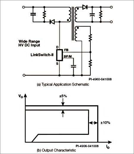 POWER INTEGRATION LinkSwitch(R)-II typical application.