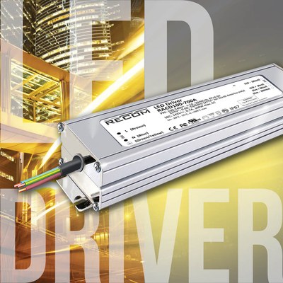 Recom's new dimmable RACD100 & RACD150 drivers are suitable for a broad range of input voltages, while offering highest efficiency