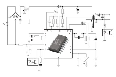 Typical application circuit with NXP's GreenChip SSL4101T
