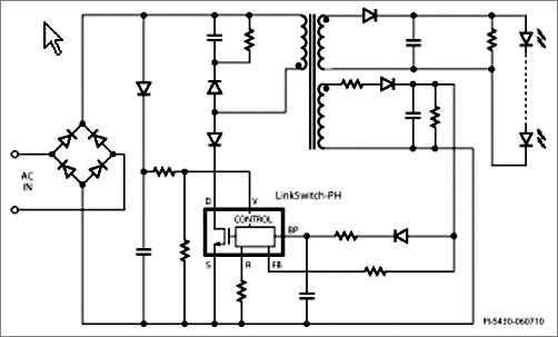 Figure 1 - Typical application schematic with LinkSwitch-PH.