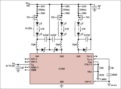 Typical Application with the LT3492.