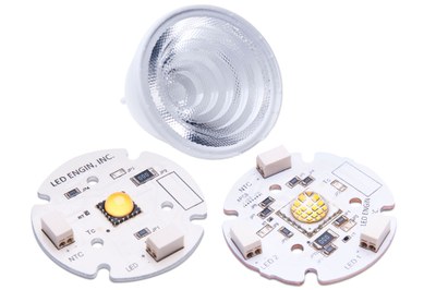 LEDEngin LZC 12 and LZP 24 emitters are now available on connector boards for easy assembly of SSL fixtures