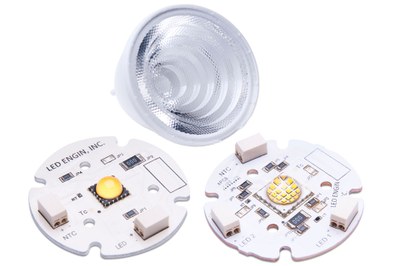 LEDEngin LZC 12 and LZP 24 emitters are now available on connector boards for easy assembly of SSL fixtures