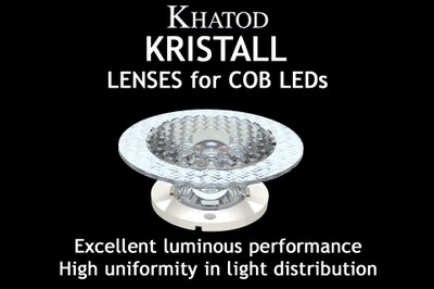 Khatod introduces Kristall Lenses for COB LEDs with excellent luminous flux and high uniformity in light distribution