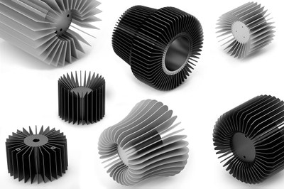 Fischer Elektronik offers customization of the surfaces, cores or heat spreaders for its new KTE R series round heat sinks