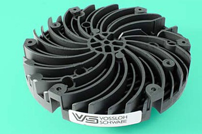 Vossloh Schwabe's thermoplastics LED heat sinks are described as lightweight, efficient, environmentally friendly, and cost-effective