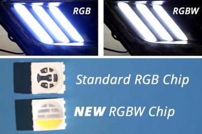 According to Diode Dynamics, this is the first time that RGBW LEDs are especially designed for automotive applications