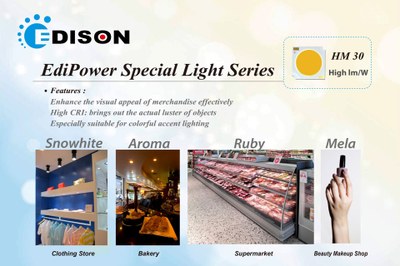 With their EdiPower Special Lighht Series, Edison Opto supports the different requirements for special shoplighting tasks from bakery to clothing and beauty shops