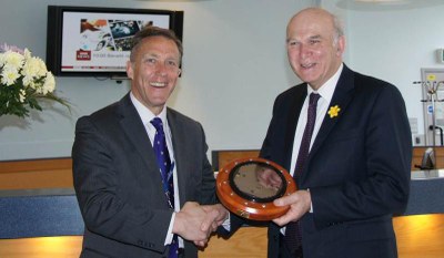 Michael LeGoff, Plessey Semiconductors CEO and Dr. Vince Cable, MP (left to right)