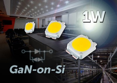 Toshiba's second generation of 1 W DaN-on-Si LEDs lowers costs for general lighting and industrial lighting purpose