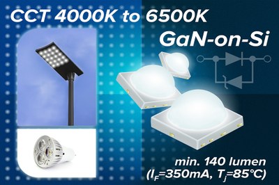 Toshiba's new LEDs provide high luminous flux and lower power consumption for domestic and public applications