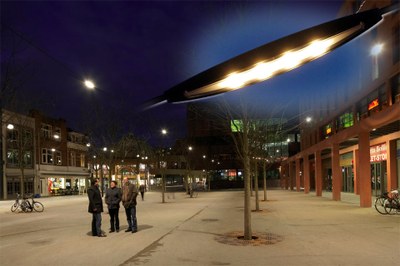 FreeStreet, the latest street lighting from Philips, at the Catharinaplein in Eindhoven