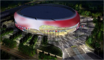 Design concept for the stadium exterior lighting.