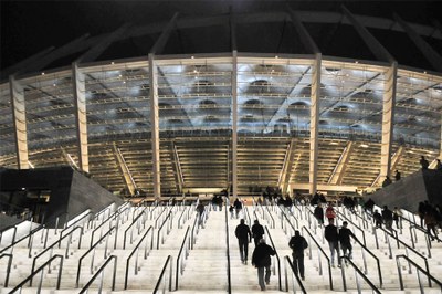 Safety and aesthetics are combined in time for the 2012 European Football Championships: the steps at the Kiev stadium are enhanced by state-of-the-art LED technology from Osram Opto Semiconductors