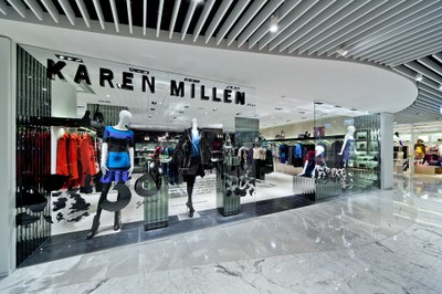 The Karen Millen Storefront, perfectly set to stage with Megaman's LED lamps