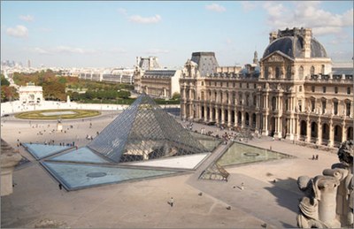 The Louvre Museum: The Napoléon Court and the Pyramids.