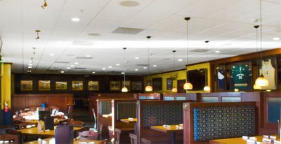 The installation of MODA LIGHTs at the campus restaurant met both the University’s goals of quality lighting and energy efficiency.