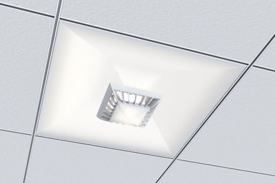The io® lili, a 2' x 2' recessed LED indirect luminaire, can replace FL products perfectly.