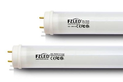 FZLED's new LED tube lights are easily dimmable by a standard on/off switch