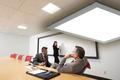 GE Lighting Solutions' Lumination™ Recessed LED Troffer in an office application