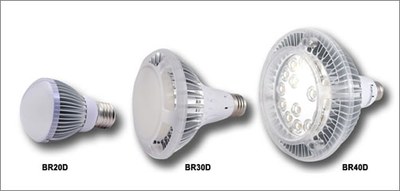Low-Power GL-BR20D/30D/40D Series LED Bulbs.