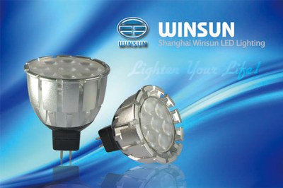 Shanghai Winsun 400lm and 500lm real dimmable LED MR16 replacement for 35W and 50W halogen lamp