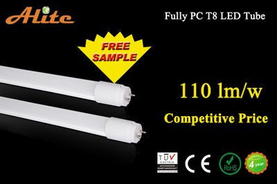 The Alite Full PC T8 led tube light comes with TUV, CE, and ROHS certifications, and 4 Year warranty