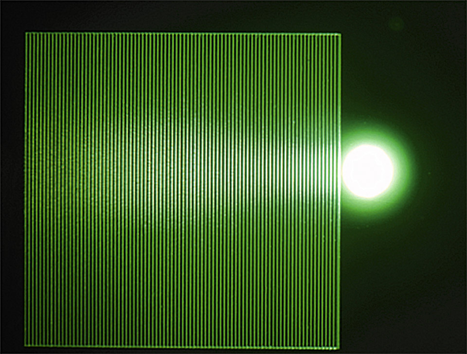 Figure 7: Laser surface µ-structure in a YAG:Ce phosphor wafer.