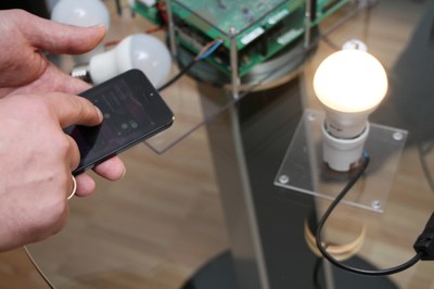 Wireless control of an LED lamp with a smartphone over Bluetooth