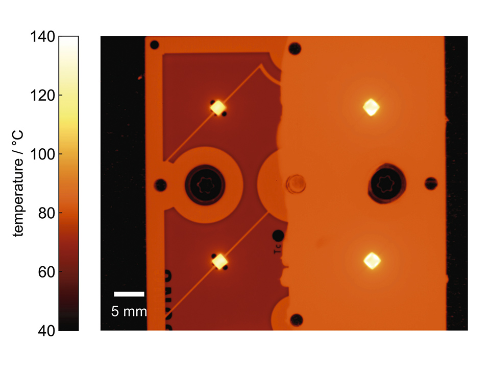 Figure 2: Thermographic image of the LED module 