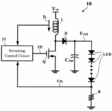 Circuit diagram showing a conventional LED drive circuit