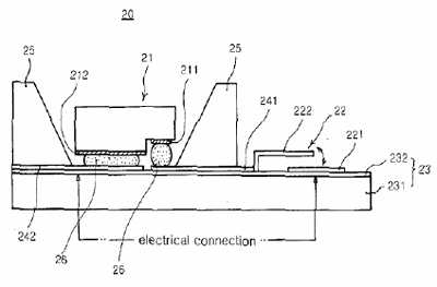 Sectional view illustrating an LED package having a protective function against electrostatic disharge