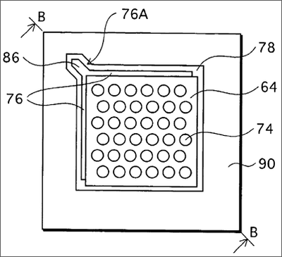 Schematic drawing of a LED with a p-type injection region.