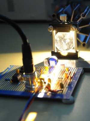 Experimental set-up of a Li-Fi receiver