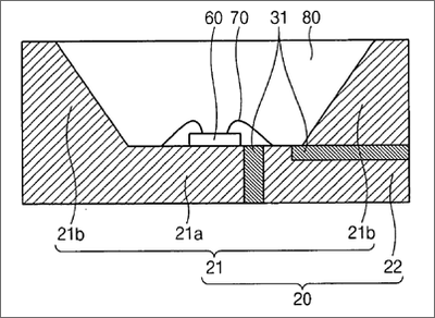 Schematic drawing of the improved LED package.