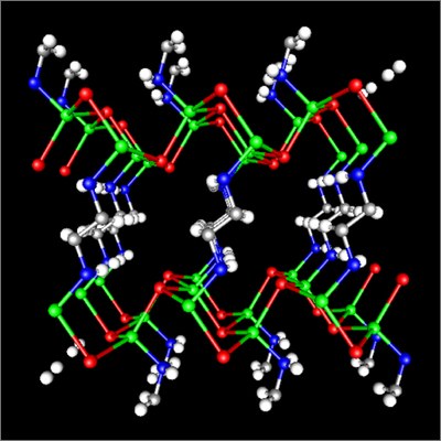 ZTE material:  The crystal structure of -ZnTe(en)0:5 interconnected by ethylenediamine (C2N2H8)