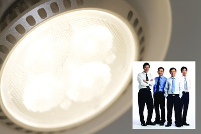 High-powered LEDs are set to replace conventional lighting in homes and offices in the next decade. The new manufacturing process, liquid forging was developed by John Yong (far left) and his team (from left to right) Steven Tong Kin Kong, Chua Beng Wah and Ho Meng Kwong