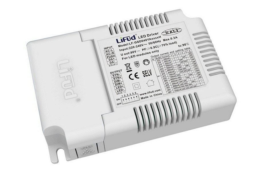 14W40W DALI LED Driver with DIP Switch and Push Dimming — LED